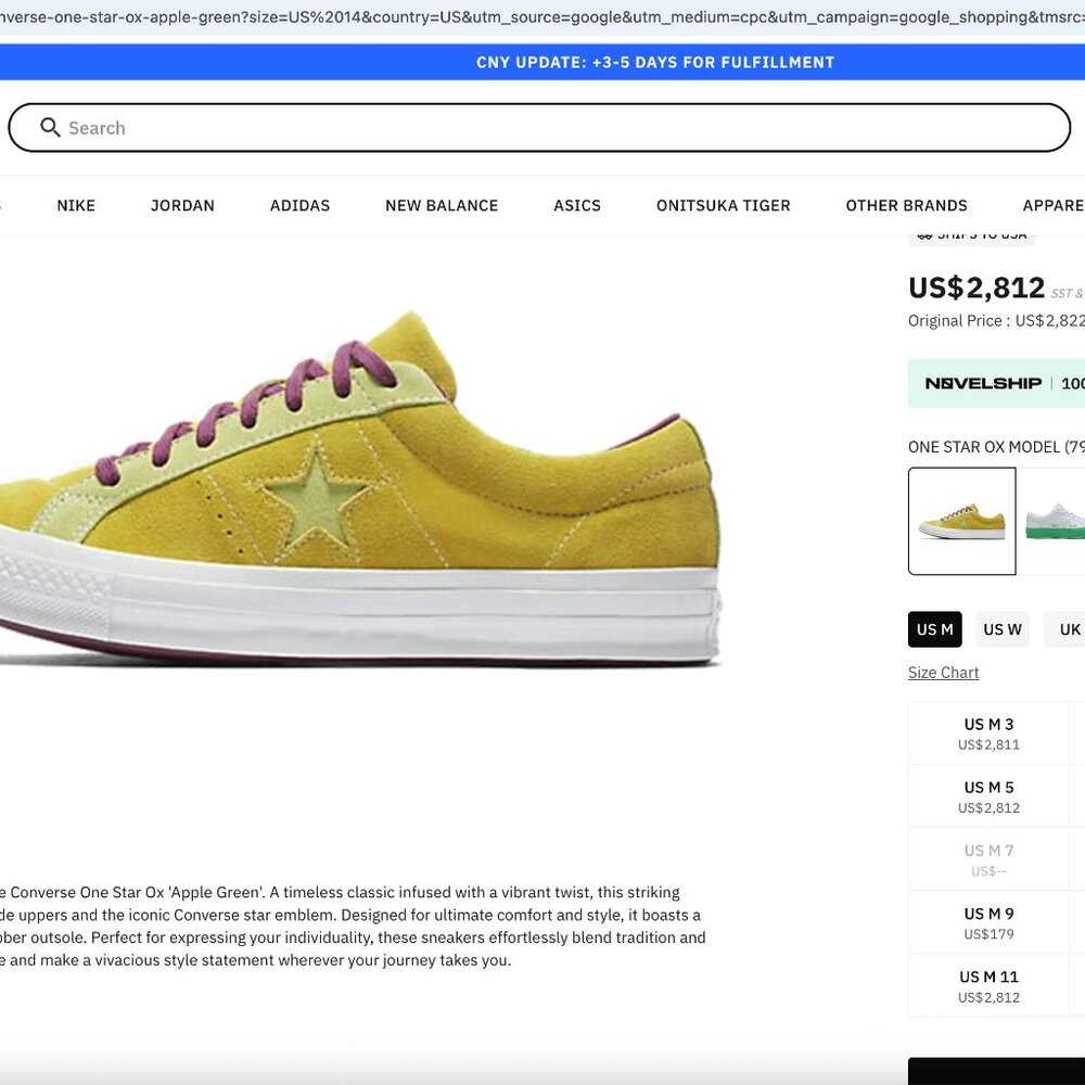 Ultra Rare/Discontinued/Vintage Style Converse One Star Ox Apple Green-Size 10.5 - Picture 10 of 12